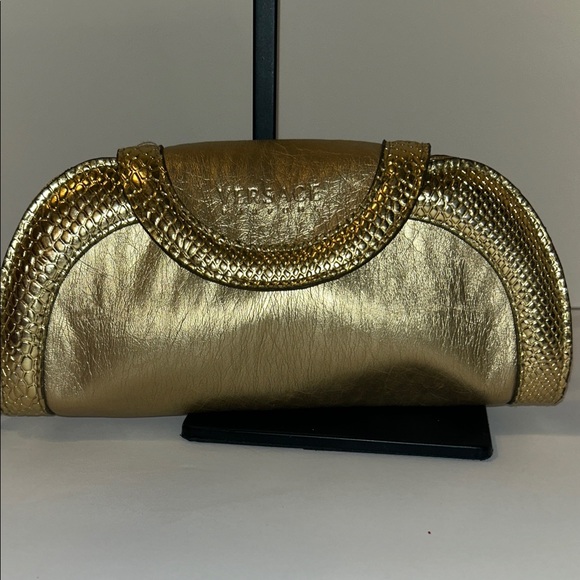 Versace Metallic Gold Clutch